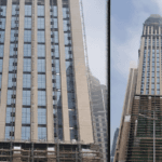 Mast climber installation at مشروع فندق والدورف أستوريا